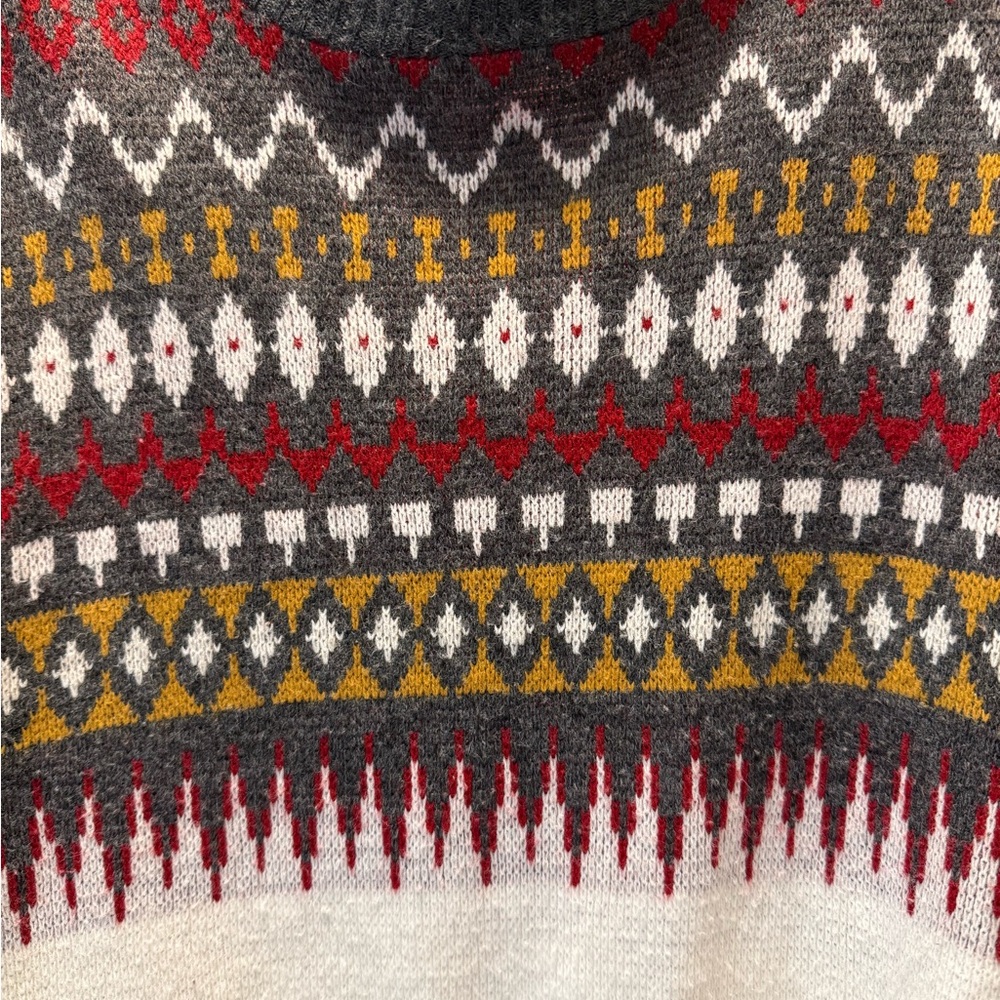 Men's Multicolor Patterned Sweater - Medium - image 3